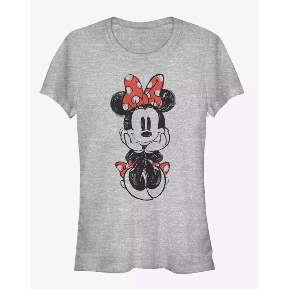 Disney Minnie Mouse T-Shirt Women Large Gray Vintage Graphic Preloved